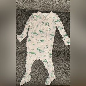 Angel Dear White and Green Alligator Kids Footie